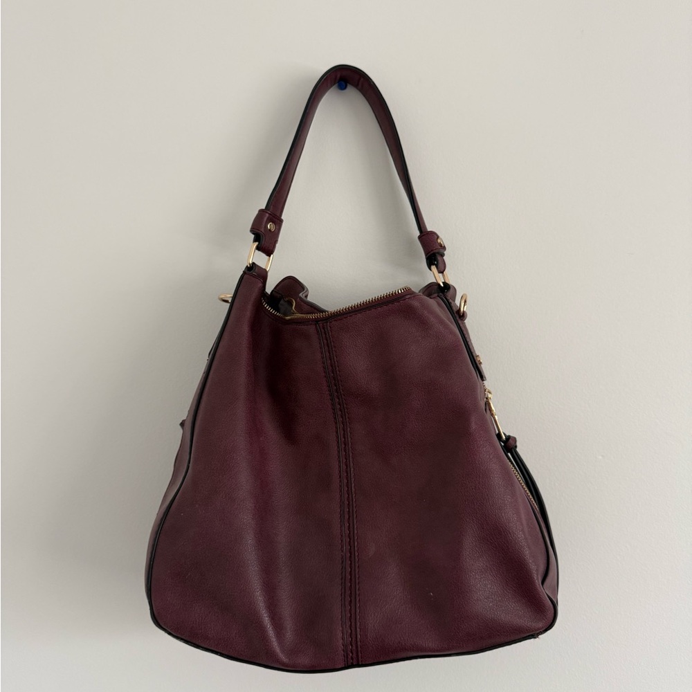 Elegant Purple Leather Shoulder Bag
